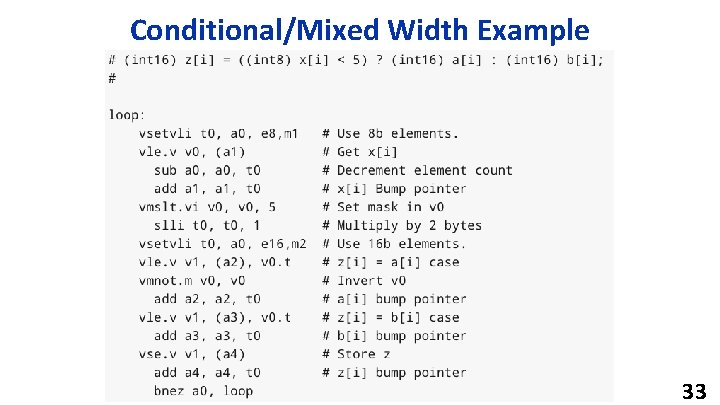 Conditional/Mixed Width Example e 33 