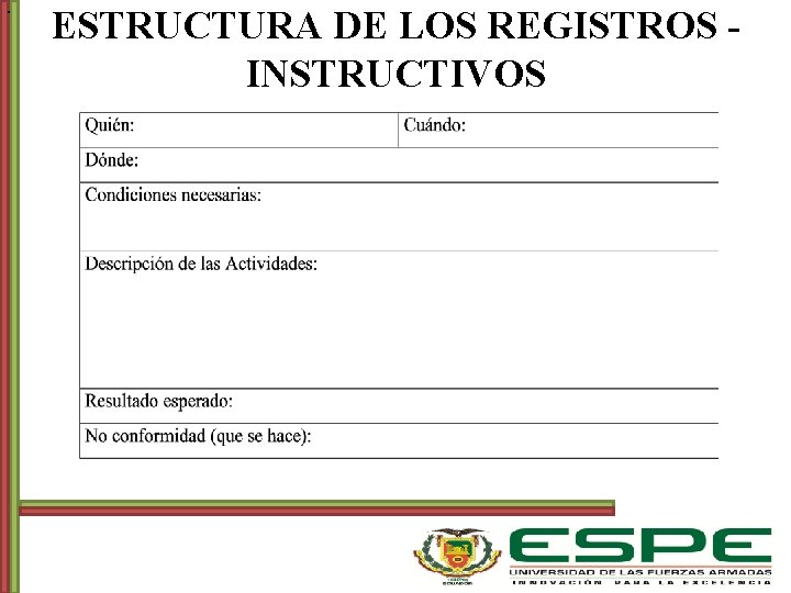 . ESTRUCTURA DE LOS REGISTROS INSTRUCTIVOS 