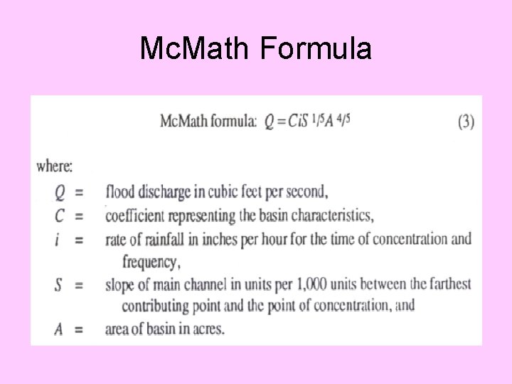 Mc. Math Formula 