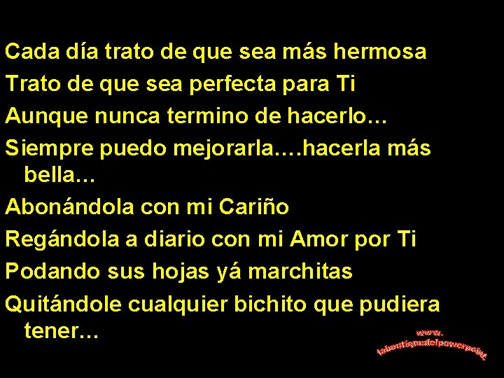 Cada día trato de que sea más hermosa Trato de que sea perfecta para