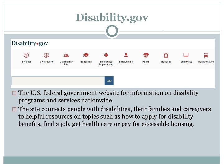 Disability. gov � The U. S. federal government website for information on disability programs