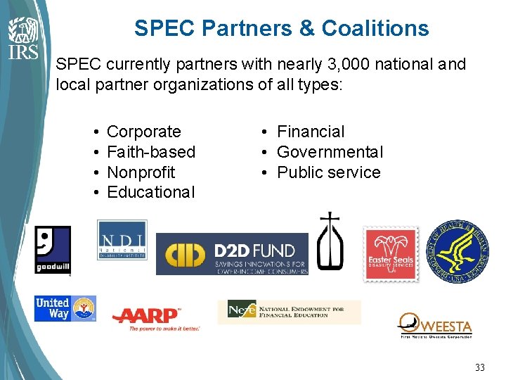 SPEC Partners & Coalitions SPEC currently partners with nearly 3, 000 national and local