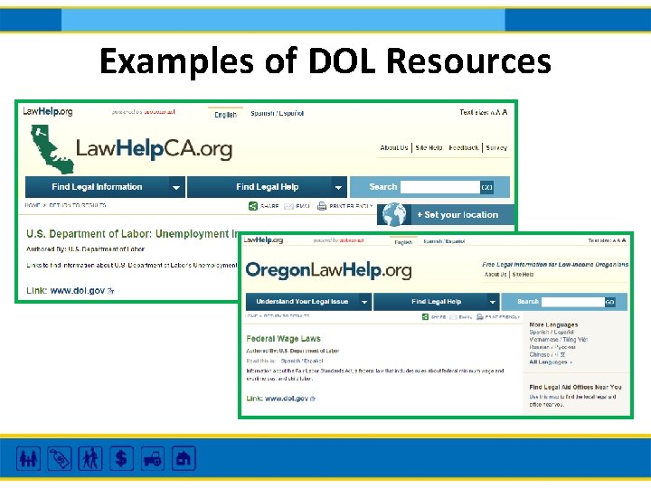 Examples of DOL Resources 