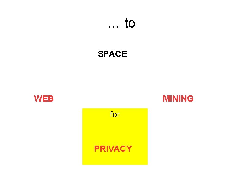 … to SPACE WEB MINING for PRIVACY 