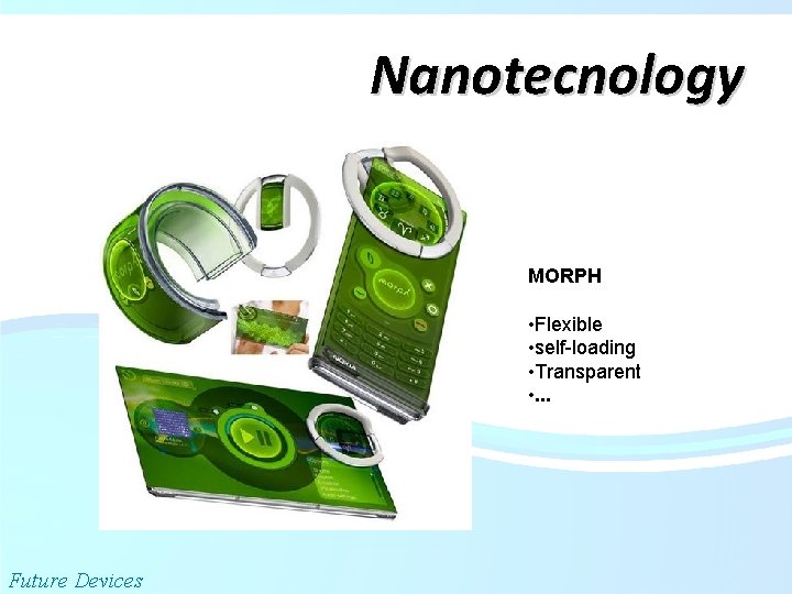 Nanotecnology MORPH • Flexible • self-loading • Transparent • . . . Future Devices