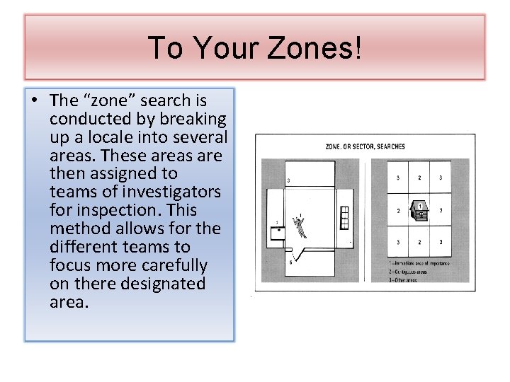 To Your Zones! • The “zone” search is conducted by breaking up a locale