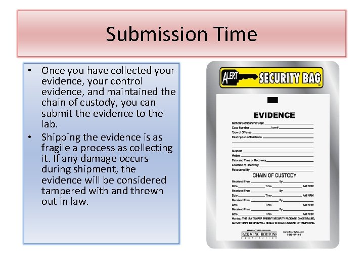 Submission Time • Once you have collected your evidence, your control evidence, and maintained