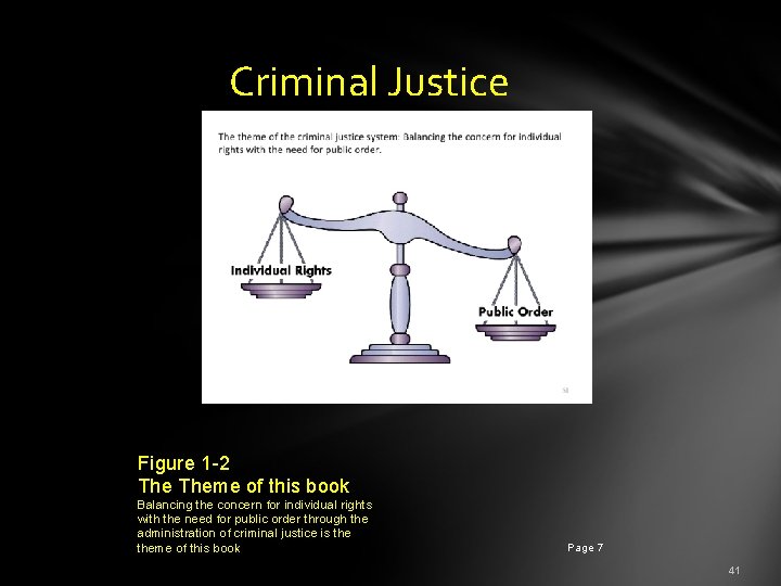  Criminal Justice Figure 1 -2 Theme of this book Balancing the concern for