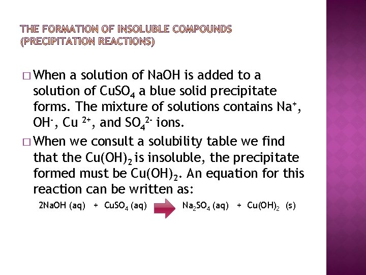 � When a solution of Na. OH is added to a solution of Cu.