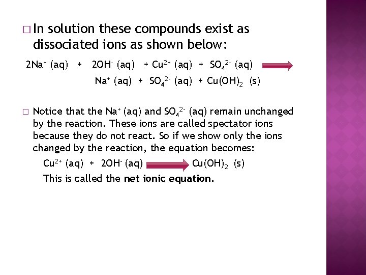 � In solution these compounds exist as dissociated ions as shown below: 2 Na+