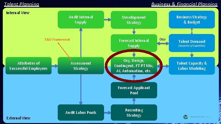 Talent Planning Business & Financial Planning Internal View Audit Internal Supply TAD Framework Attributes Talent Planning Business & Financial Planning Internal View Audit Internal Supply TAD Framework Attributes