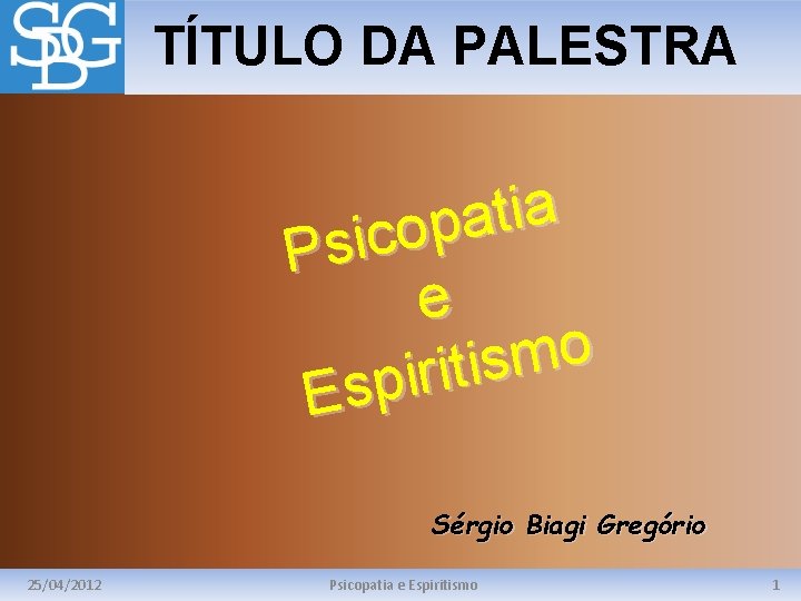 TÍTULO DA PALESTRA a i t a p o c i Ps e o