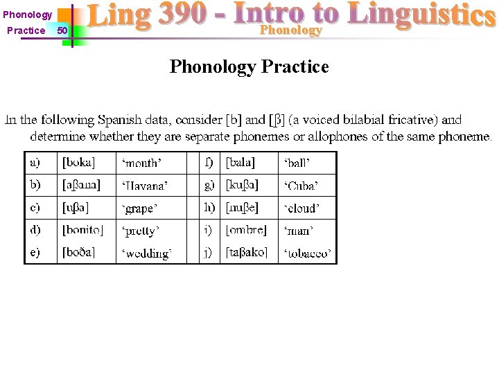 Phonology Practice 50 Phonology Practice 