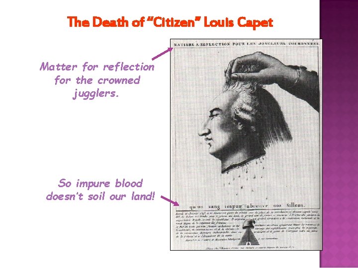 The Death of “Citizen” Louis Capet Matter for reflection for the crowned jugglers. So