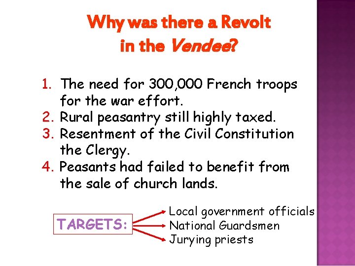 Why was there a Revolt in the Vendee? 1. The need for 300, 000