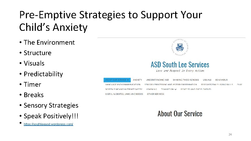Pre-Emptive Strategies to Support Your Child’s Anxiety • The Environment • Structure • Visuals