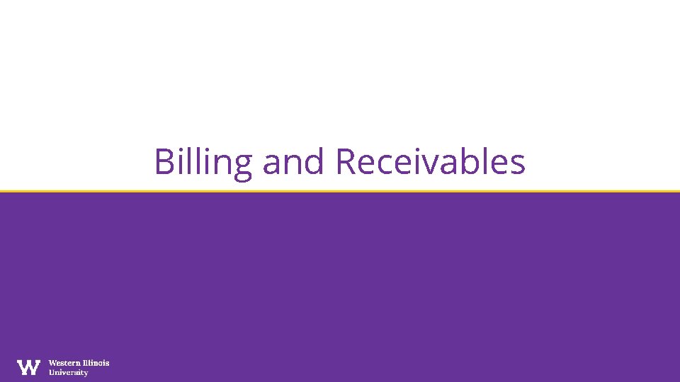 Billing and Receivables 