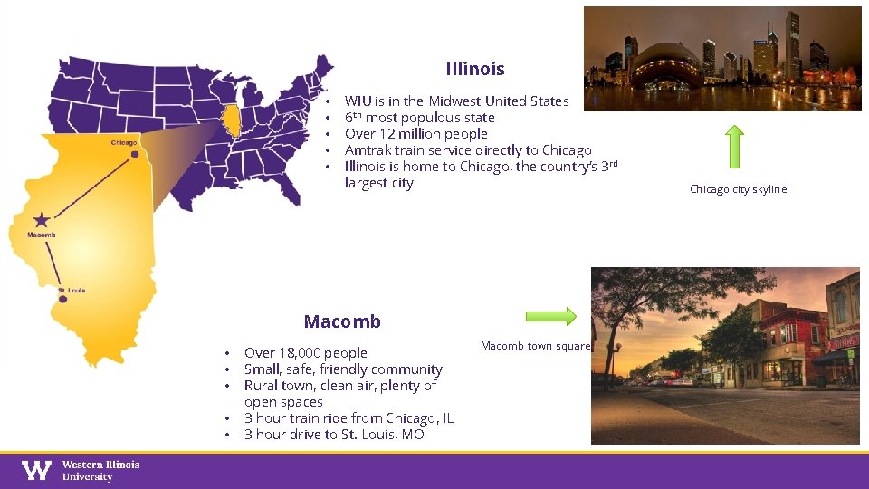 Illinois • • • WIU is in the Midwest United States 6 th most