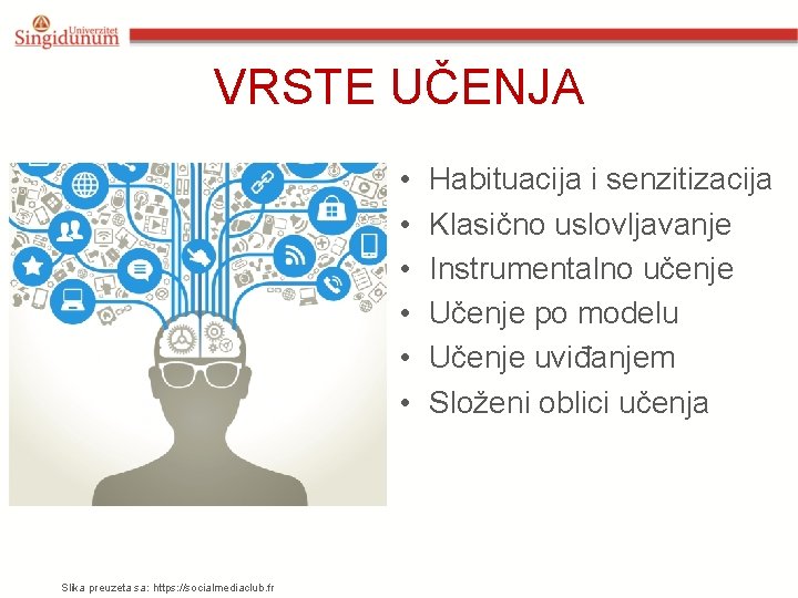 VRSTE UČENJA • • • Slika preuzeta sa: https: //socialmediaclub. fr Habituacija i senzitizacija