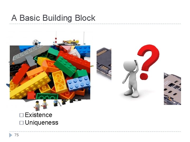 A Basic Building Block � Existence � Uniqueness 75 
