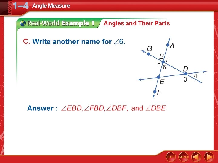 Angles and Their Parts C. 