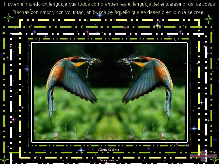 Hay en el mundo un lenguaje que todos comprenden: es el lenguaje del entusiasmo,