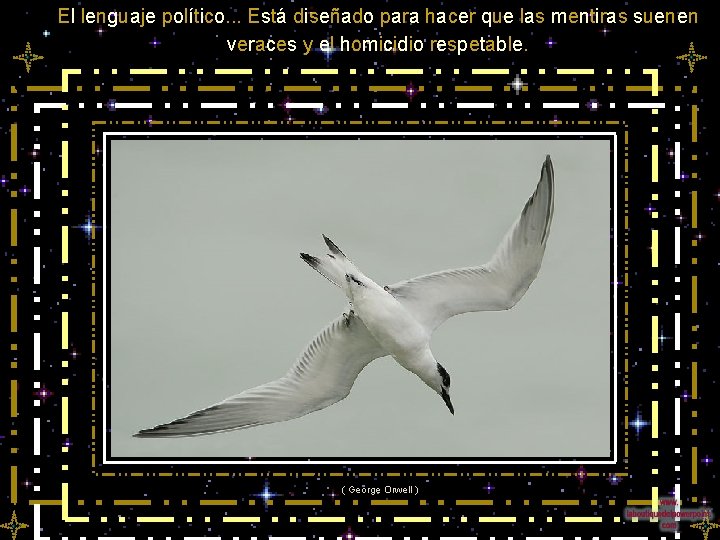El lenguaje político. . . Está diseñado para hacer que las mentiras suenen veraces
