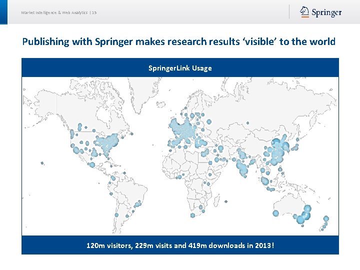Market Intelligence & Web Analytics | 15 Publishing with Springer makes research results ‘visible’