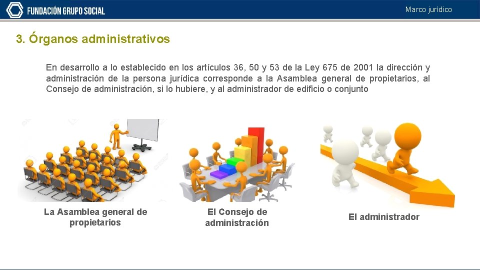 Marco jurídico 3. Órganos administrativos En desarrollo a lo establecido en los artículos 36,