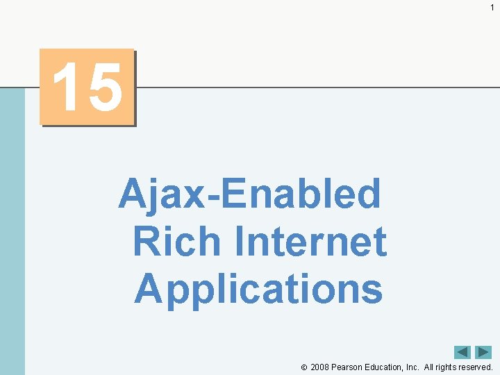 1 15 Ajax-Enabled Rich Internet Applications 2008 Pearson Education, Inc. All rights reserved. 