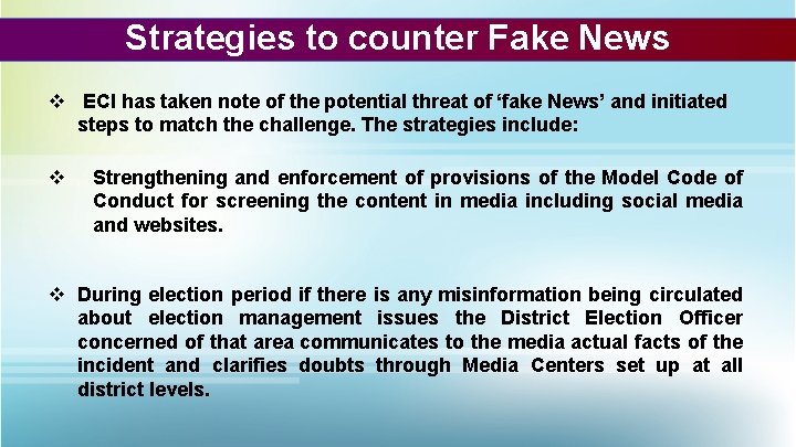 Strategies to counter Fake News v ECI has taken note of the potential threat