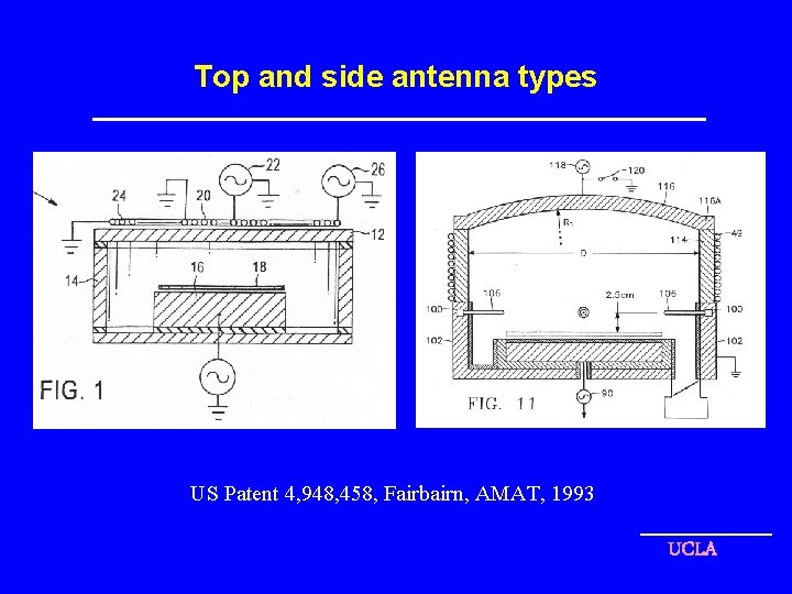 Top and side antenna types US Patent 4, 948, 458, Fairbairn, AMAT, 1993 UCLA