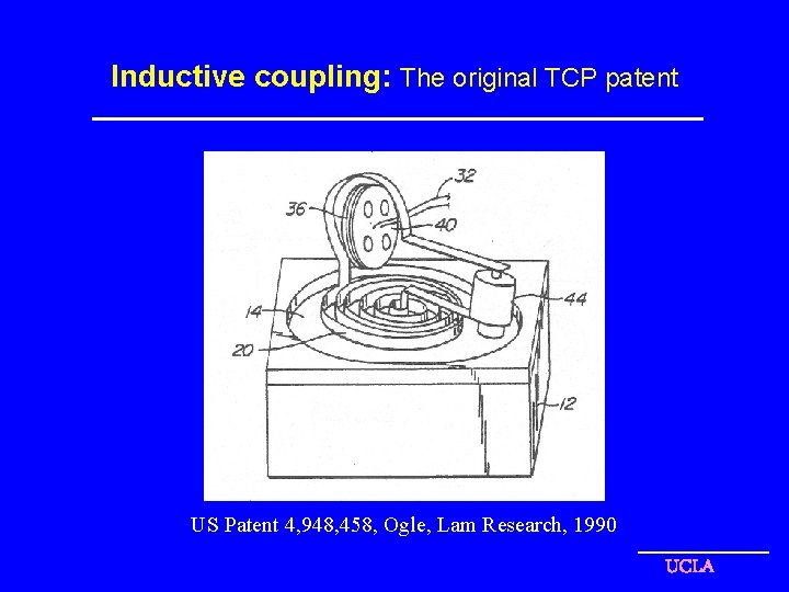 Inductive coupling: The original TCP patent US Patent 4, 948, 458, Ogle, Lam Research,