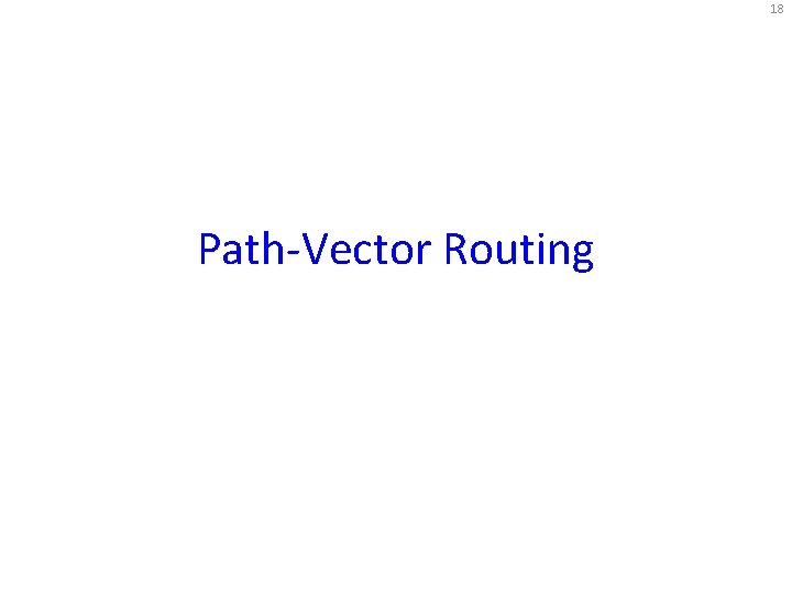 18 Path-Vector Routing 18 Path-Vector Routing