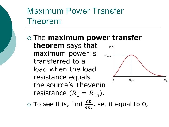 Maximum Power Transfer Theorem ¡ 