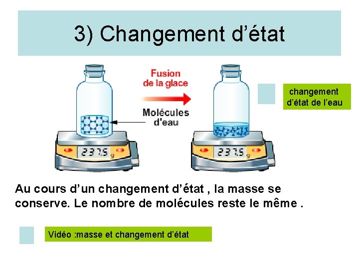 3) Changement d’état changement d’état de l’eau Au cours d’un changement d’état , la 3) Changement d’état changement d’état de l’eau Au cours d’un changement d’état , la