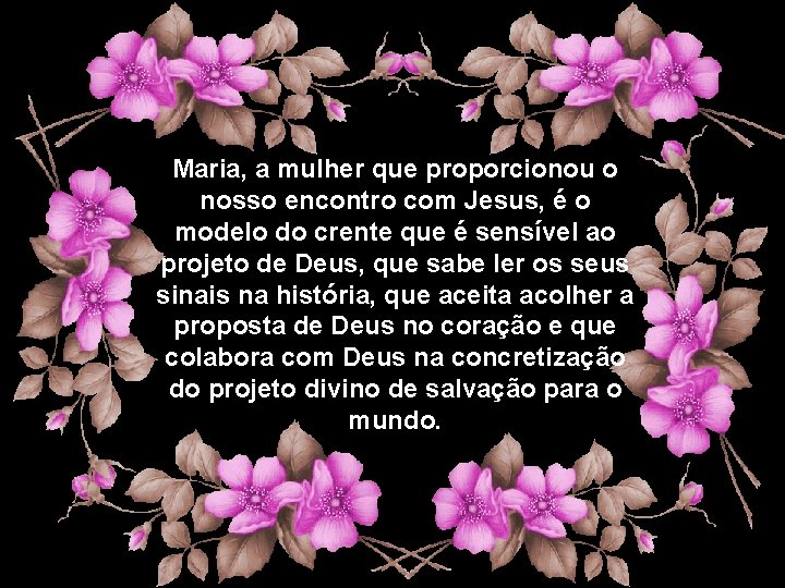 Maria, a mulher que proporcionou o nosso encontro com Jesus, é o modelo do
