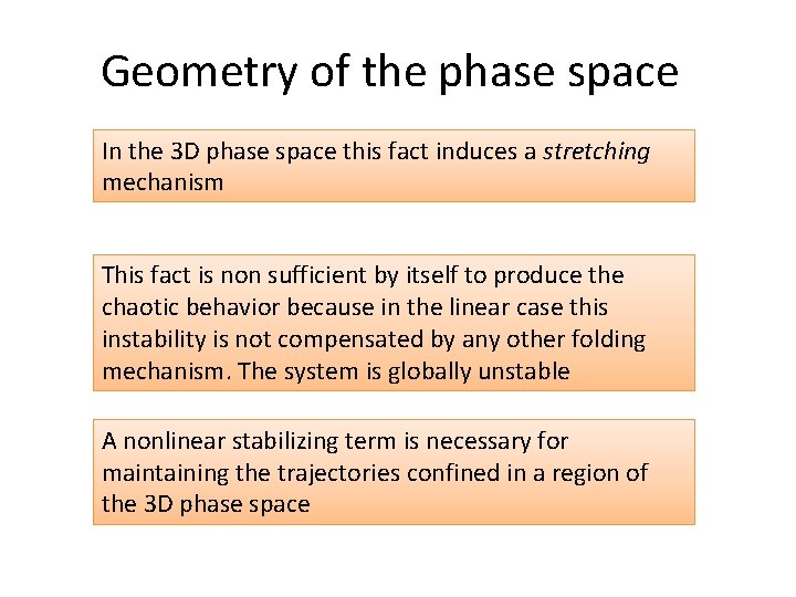 Geometry of the phase space In the 3 D phase space this fact induces