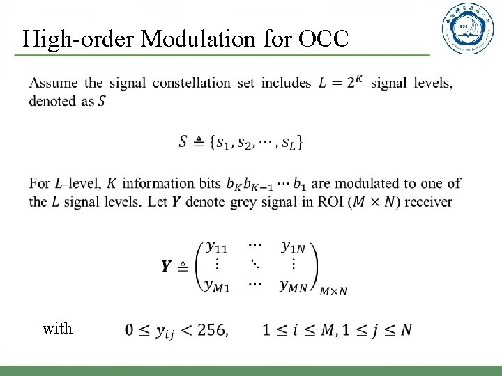 High-order Modulation for OCC with 