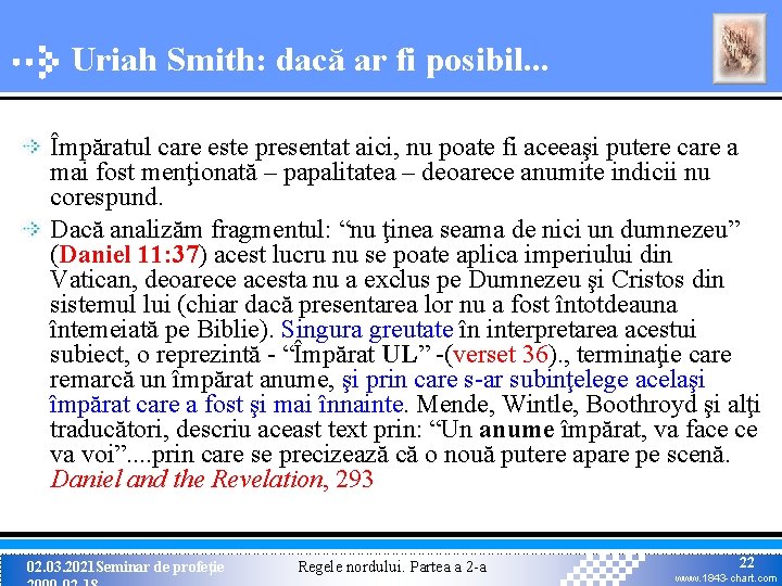Uriah Smith: dacă ar fi posibil. . . Împăratul care este presentat aici, nu Uriah Smith: dacă ar fi posibil. . . Împăratul care este presentat aici, nu