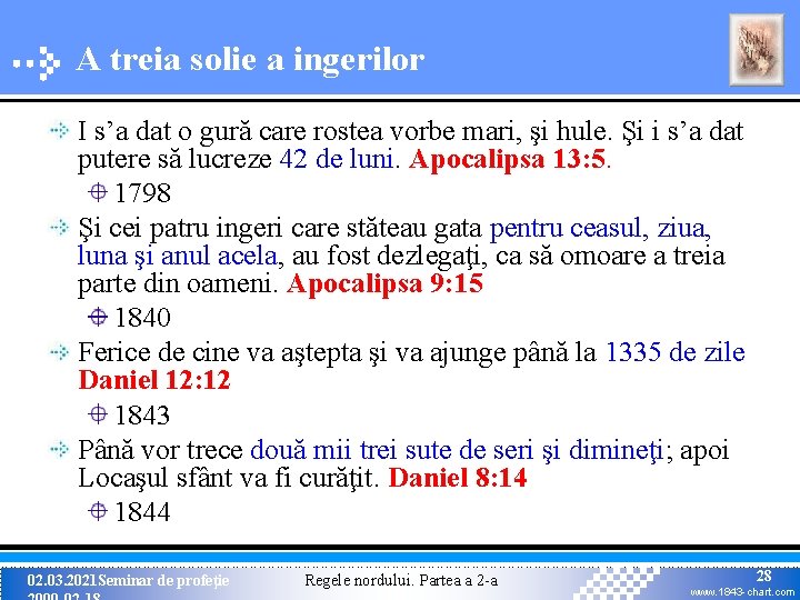 A treia solie a ingerilor I s’a dat o gură care rostea vorbe mari, A treia solie a ingerilor I s’a dat o gură care rostea vorbe mari,