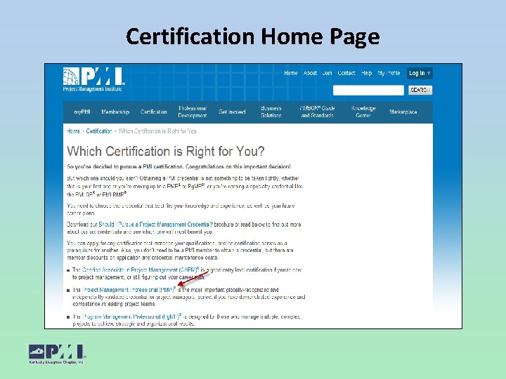 Certification Home Page 