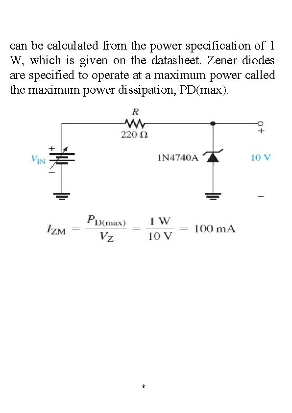 can be calculated from the power specification of 1 W, which is given on