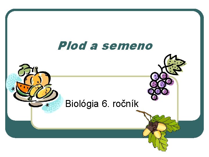Plod a semeno Biológia 6. ročník 