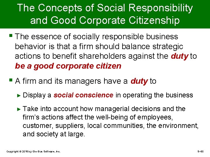 The Concepts of Social Responsibility and Good Corporate Citizenship § The essence of socially