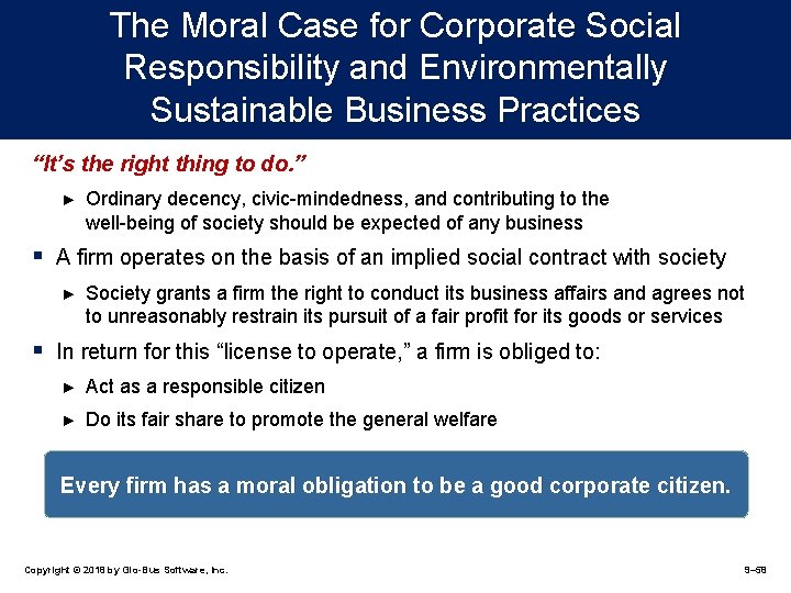 The Moral Case for Corporate Social Responsibility and Environmentally Sustainable Business Practices “It’s the