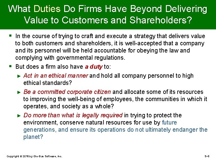 What Duties Do Firms Have Beyond Delivering Value to Customers and Shareholders? § §