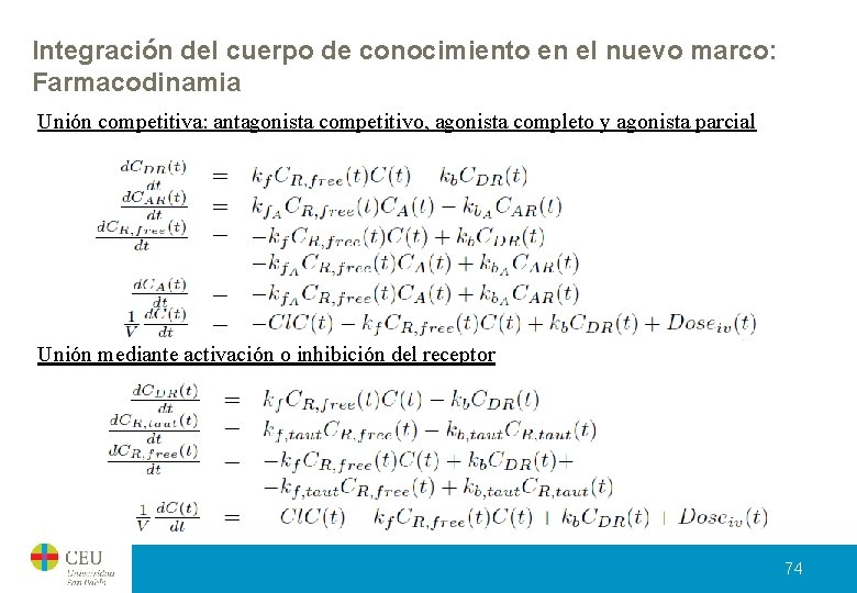 Integración del cuerpo de conocimiento en el nuevo marco: Farmacodinamia Unión competitiva: antagonista competitivo, Integración del cuerpo de conocimiento en el nuevo marco: Farmacodinamia Unión competitiva: antagonista competitivo,