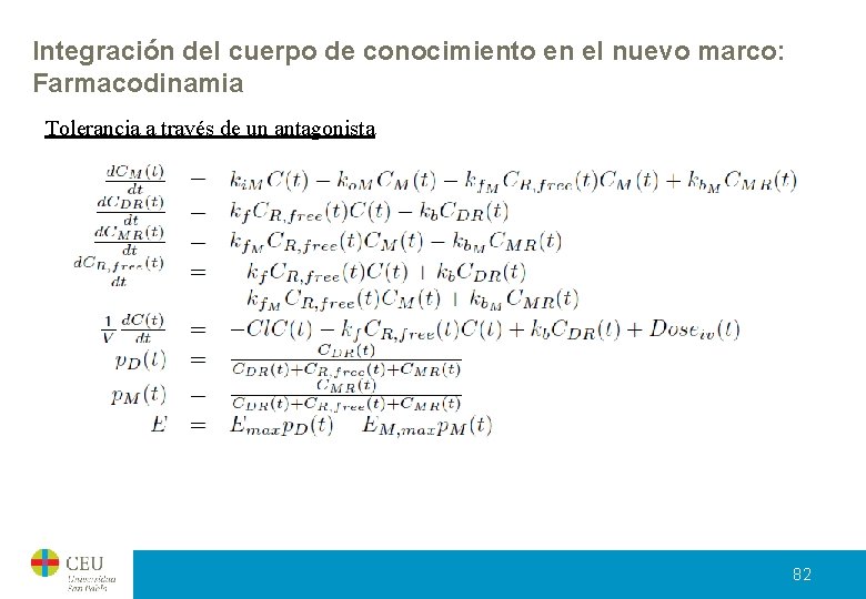 Integración del cuerpo de conocimiento en el nuevo marco: Farmacodinamia Tolerancia a través de Integración del cuerpo de conocimiento en el nuevo marco: Farmacodinamia Tolerancia a través de