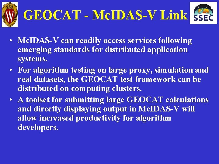 GEOCAT - Mc. IDAS-V Link • Mc. IDAS-V can readily access services following emerging